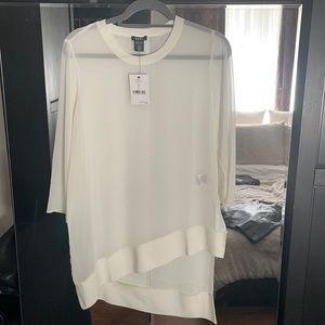 DKNY Asymmetrical Sheer Top - XS